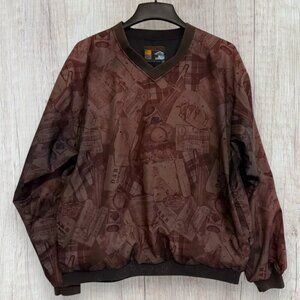 FORRESTER'S Vintage Golf V-Neck Pullover Windbreaker Jacket Performance Mens L